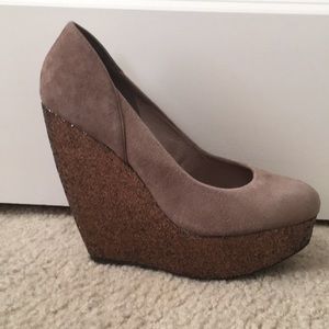 Sequin wedge shoes